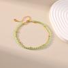 Gold Plated Double Layer Green Faceted Seed Bead Anklet