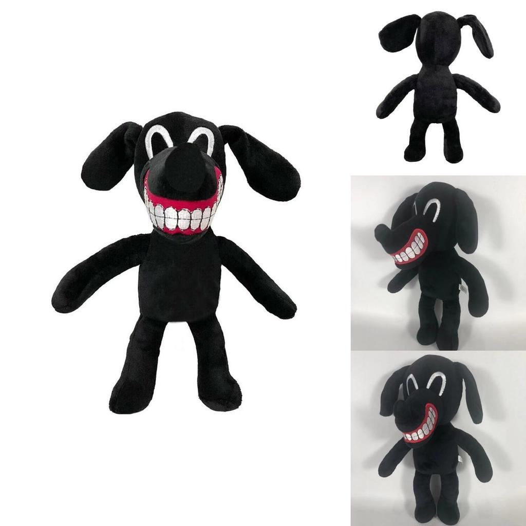 Mjuk och gosig tecknad Siren Head skräck svart hund plyschdocka Perfekt julklapp