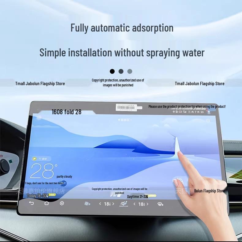 Chery Fengyun A9L Orta Konsol ve Navigasyon Ekranı Temperli Cam Filmi Arka Kol Dayama B Sütunu Modifikasyonları ile