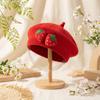 New Spring Baby Beret 0-12M Sweet Strawberry Infant Girls Knit Hat Cute Warm Toddler Stylish Hat