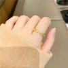 Vietnamese Brass Elegant Goldplated Double Ring Geometric Fashionable Open Adjustable Ring For Women