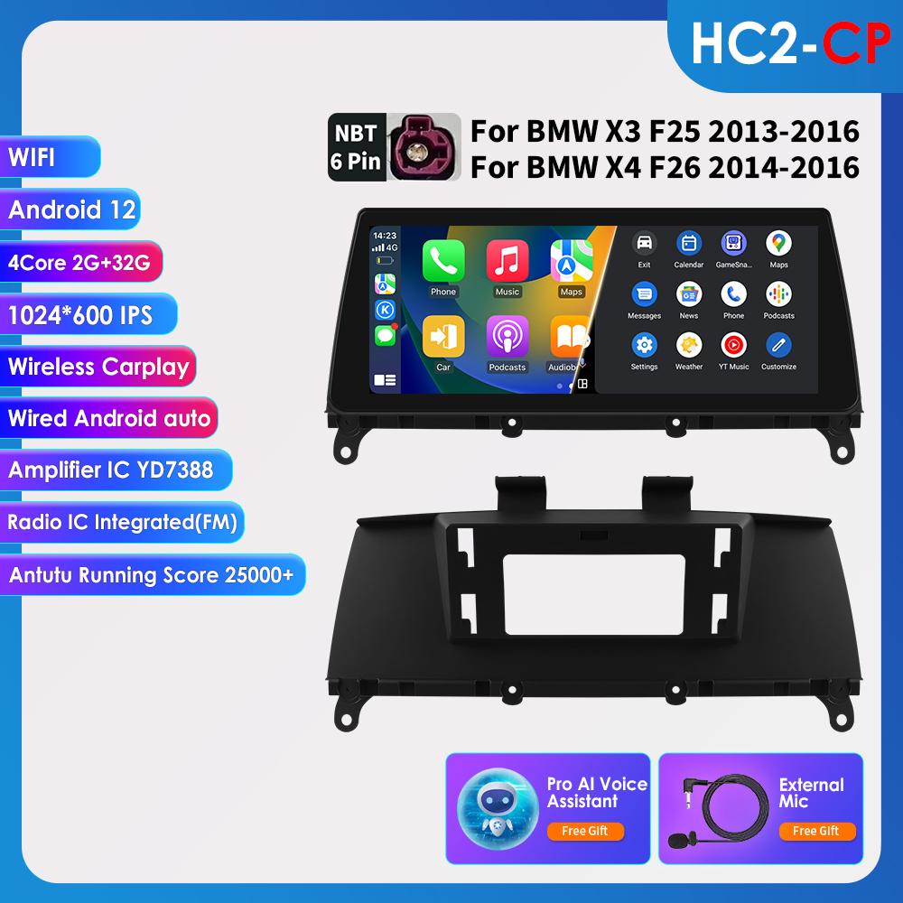 OSSURET Odtwarzacz radia samochodowego Android dla BMW X3 F25 F26 X4 CIC NBT Android Auto Radio Carplay Multimedia Wideo GPS WIFI Autoradio Inteligentny ekran DSP