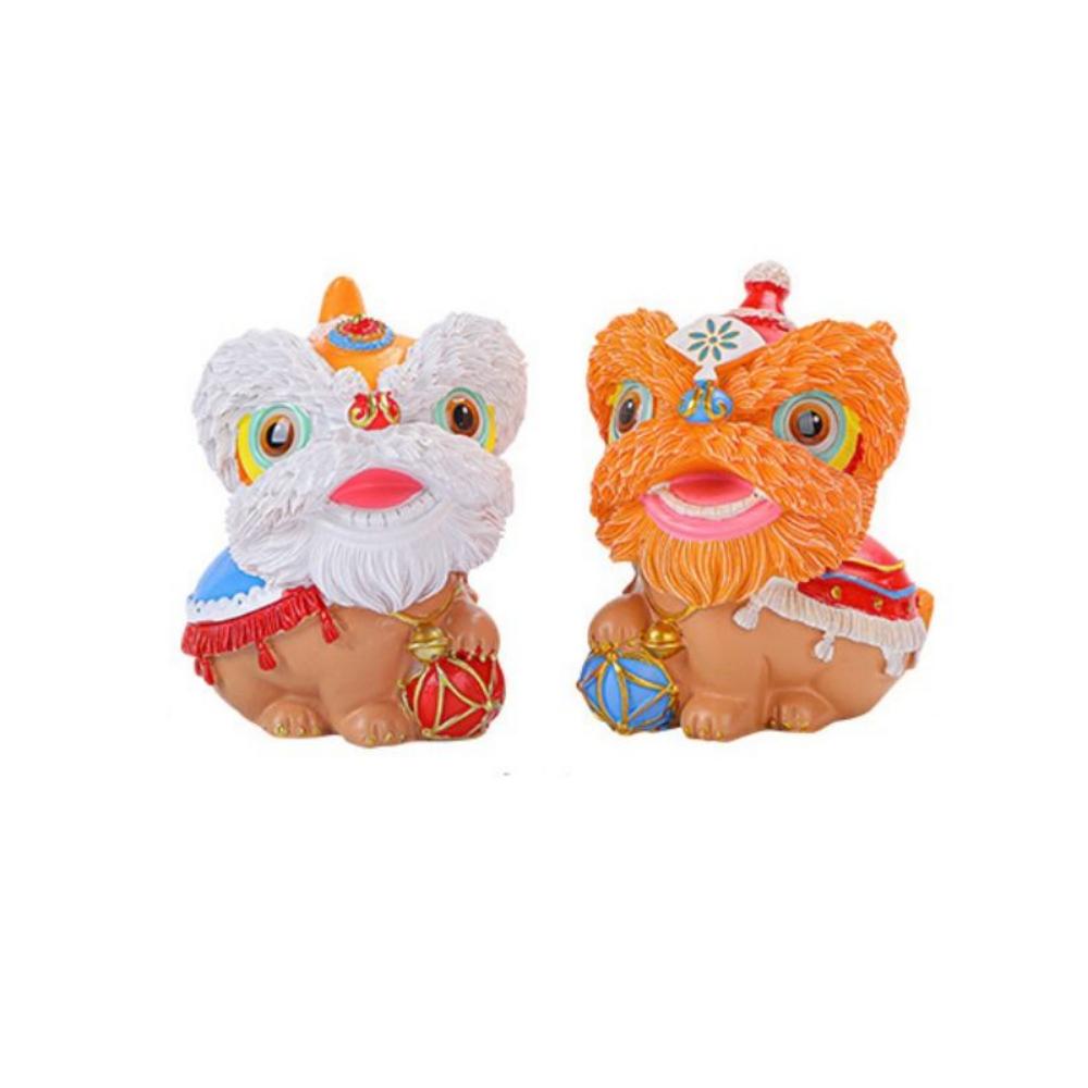 Chinese Style Animal Statue Cute Miniatures Figurine Sculpture Lion Ornament Tea Table