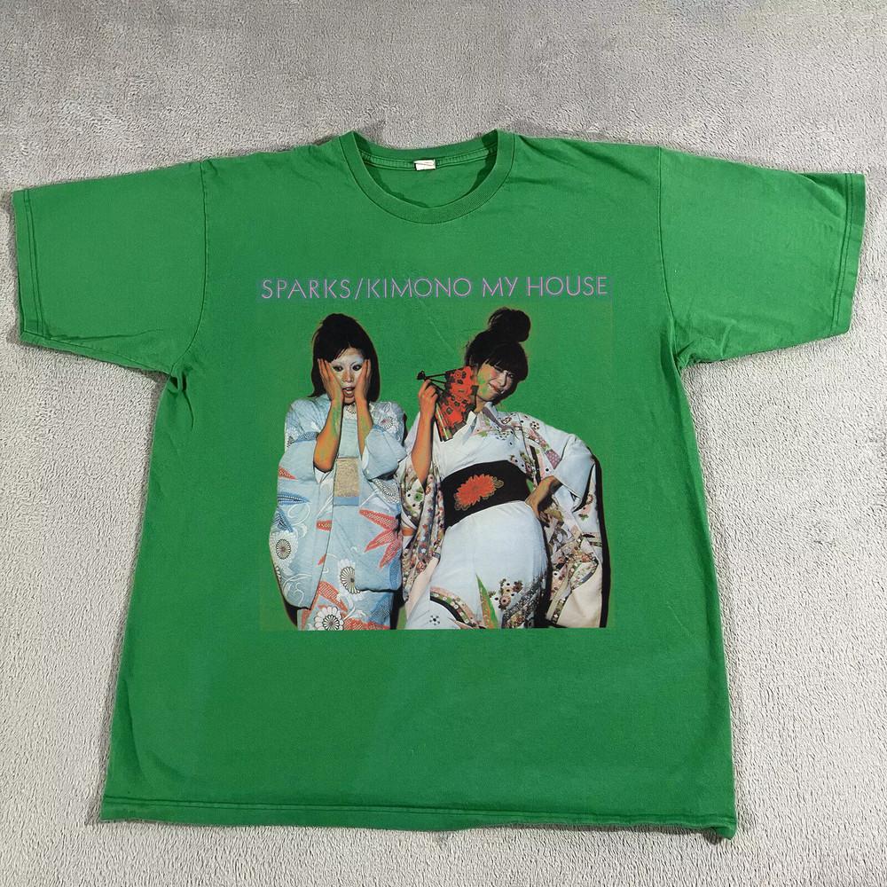 Sparks Band Kimono My House Green Cotton T Shirt Full Size S-5XL Unisex T-Shirt XXXL