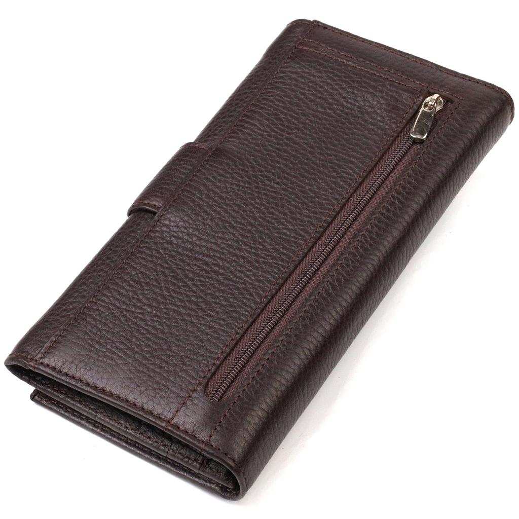 Vertical Stylish Men's Wallet Made of Genuine Leather Flotar CANPELLINI 21843 Brown