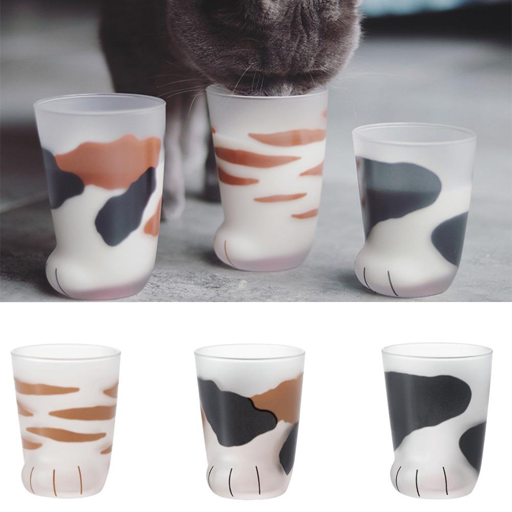 1 Pcs Cute Cat Paws Glass Tiger Paws Mug Office Coffee Mug Breakfast Milk Glass Cup Gift