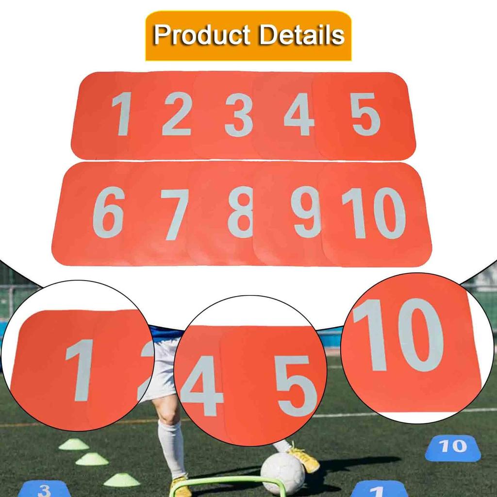10 Pieces Flat Cones Markers Non Slip,Square,Floor Agility Dots,Floor Playmat for Soccer
