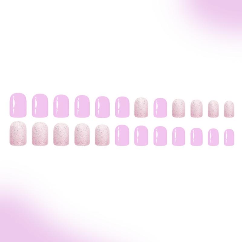 Stylish Purple Flower Press On Nail Comfort Fit Reusable Artificial Nail Quickly Application For Busy Women