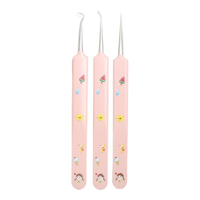 3 Pcs Facials Blackhead Remover Tweezers Extractor Acne Removal Pimple Popper Tool Kits Blackheads Tweezers