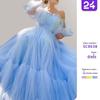 2025 Women’s Fashion Strapless Mesh Evening Dress – Elegant European & American Style