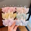 Girl Hairpin Double Layer Mesh Yarn Butterflies Decor Hair Clip with Imitation Pearls Gradient Color Hair Accessories