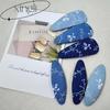 Korean Style Fabric Pattern Hair Clip – Retro Versatile Water Drop BB Clip for Side Bangs and Flyaway Hair