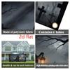1pc 2D Flat ,Halloween Banner Lights Spooky Graveyard Skeleton Zombie Backdrop Outdoor Holiday Decor , 157*71in