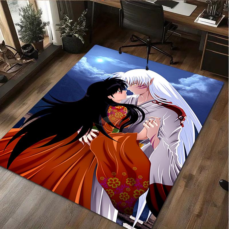 1Pc Inuyasha Print Rug - Home Decoration Carpet For Living Room Bedroom Flooring Computer Chair Area Rug