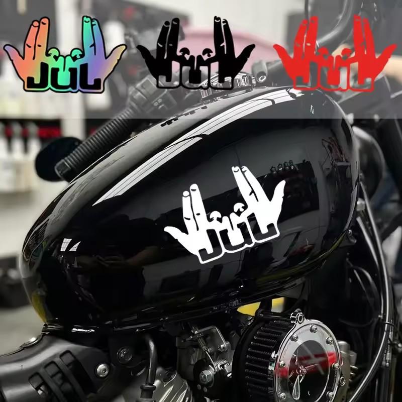 5 Stück Lustige Finger-Motorrad-Aufkleber Wasserdicht für DIY Fahrradhelm, Roller, Tankdeckel, Heckbox Vinyl-Aufkleber