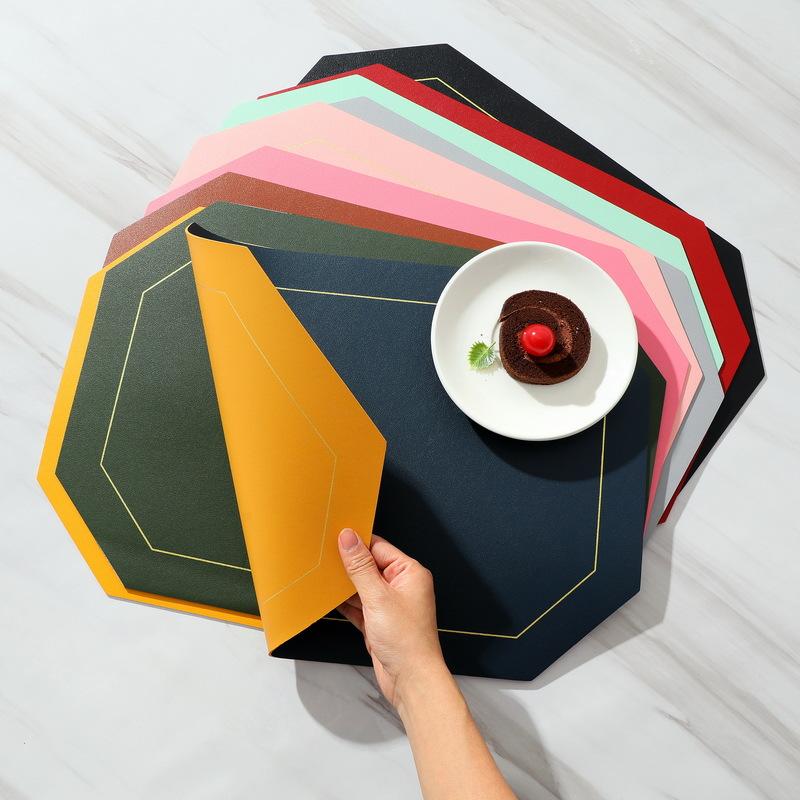 Double-Layer Table Mat Set Non-Slip Bowl Pad Coaster Set Washable PVC Dining Table Placemats Modern Home Decoration Accessories