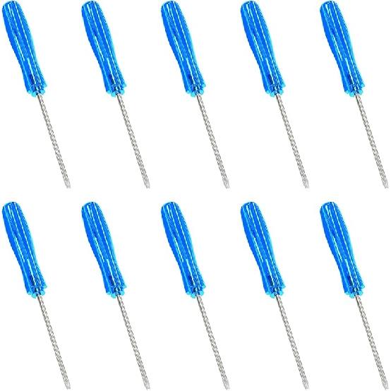 10PCS Mini Phillips Screwdriver, 2mm Cross Head with Blue Non-slip Handle for Small Appliances, 2.56"(65mm) Total Length, Non-magnetic