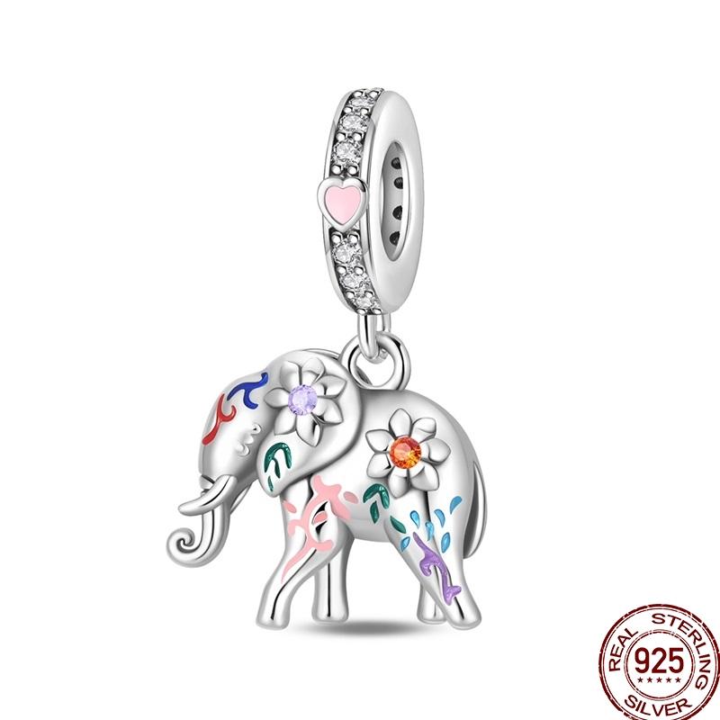 New Original Copper Elephant Cat Game Charms Bead Flower Baby Beads Fit 3Mm Bracelet Diy Jewelry Gifts For Women