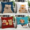 Animal Quokka Cushion Cover Cushion Cover Set 4Pcs 50X50 45X45 40X40 Pillowcase Decorative Sofa Home Decor