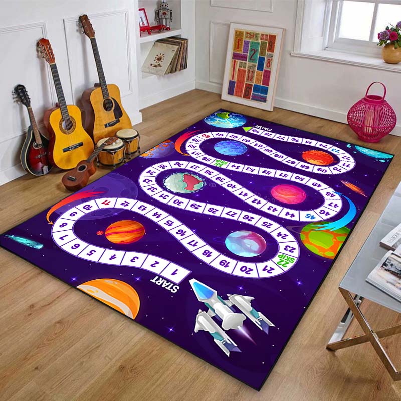 Game Snakes and Ladders Pattern Floor Rug Carpets Living Room Bedroom Bedside Bathroom Floor Mat Area Rug Kids Room Play Mat
