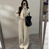 Korean-Style Velvet Sportswear Set: Women's Autumn/Winter Jacket & Wide-Leg Pants, Two-Piece Hoodie Set