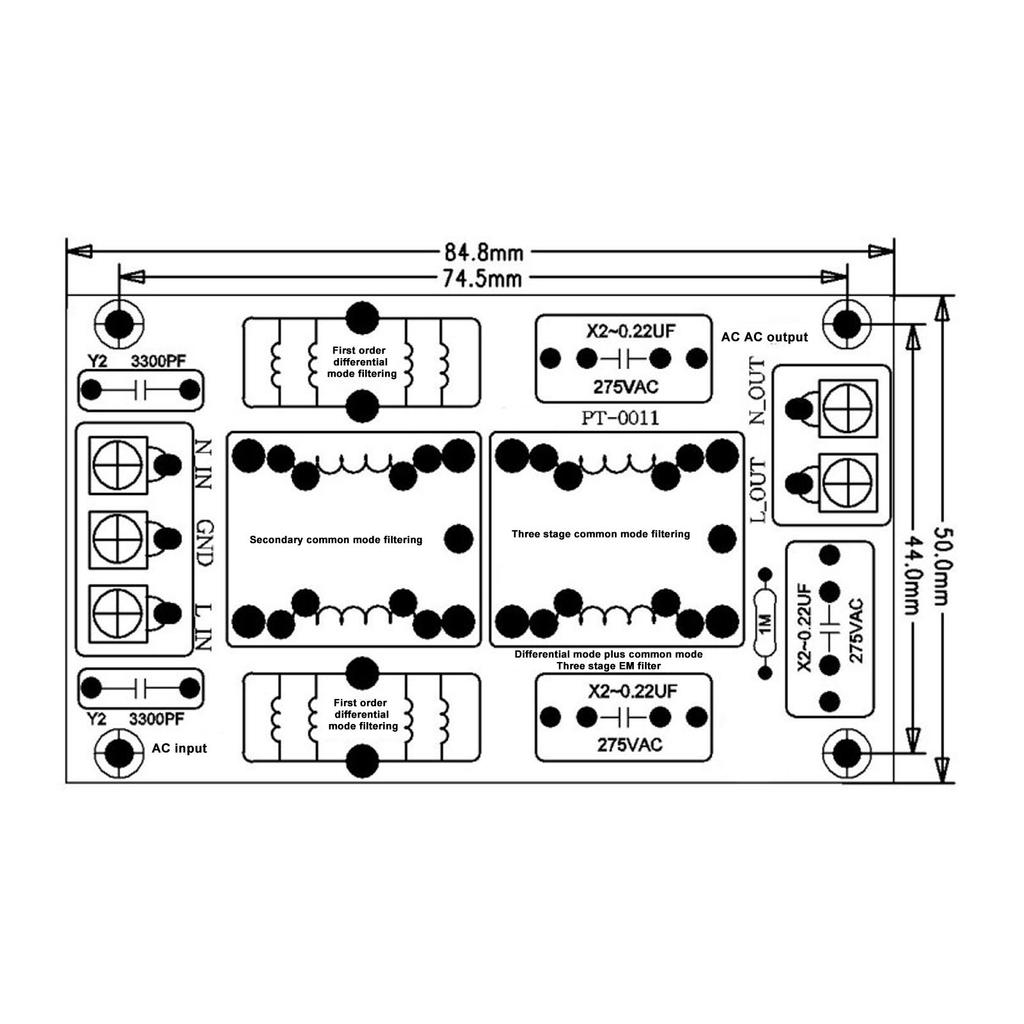 10A 3 Stage EMI EMC Power Filter Single Phase FCC Anti Interference Module Power Supply Filter AC 11