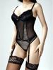 2024 Mesh Lace See-Through Lingerie Set: Asian-Inspired Slimming Camisole & Corset 3-Piece