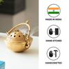 'Inayaat' Brass Dhoop Dani Incense Burner (Pure Brass, 4.2 Inches,) | Handcurved Brass Dhuna Dani Arti Loban Dani Dhoop Burner for Puja Dhoop Dani