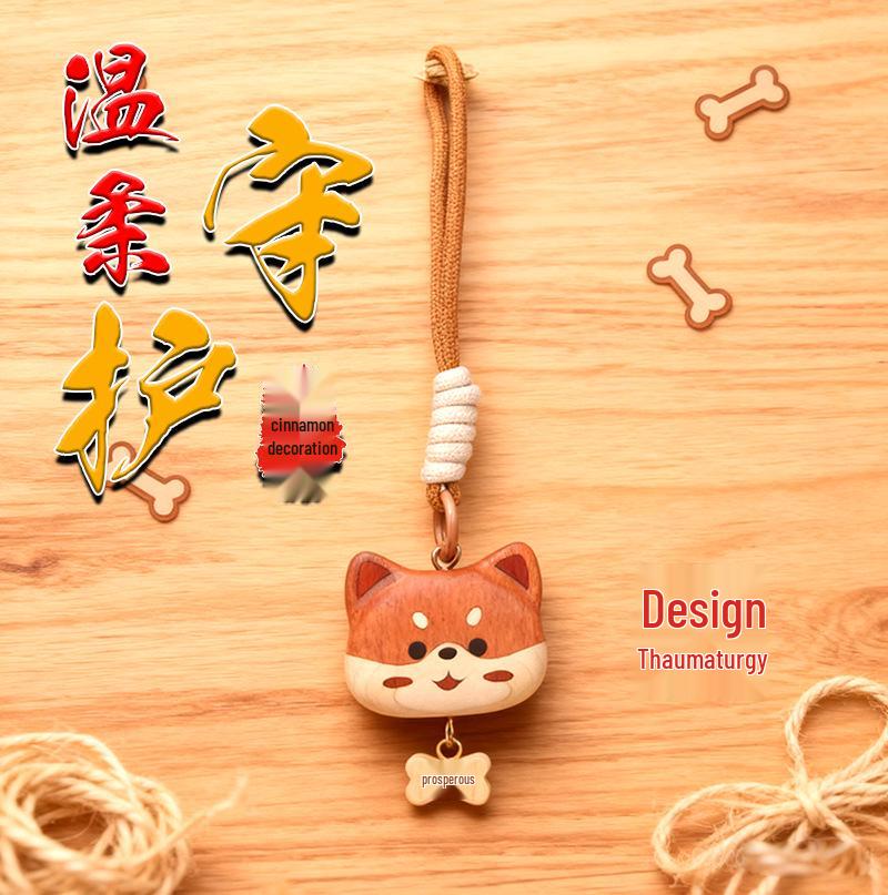 

Wenge Wood Shiba Inu Car Pendant & Rearview Mirror Decoration