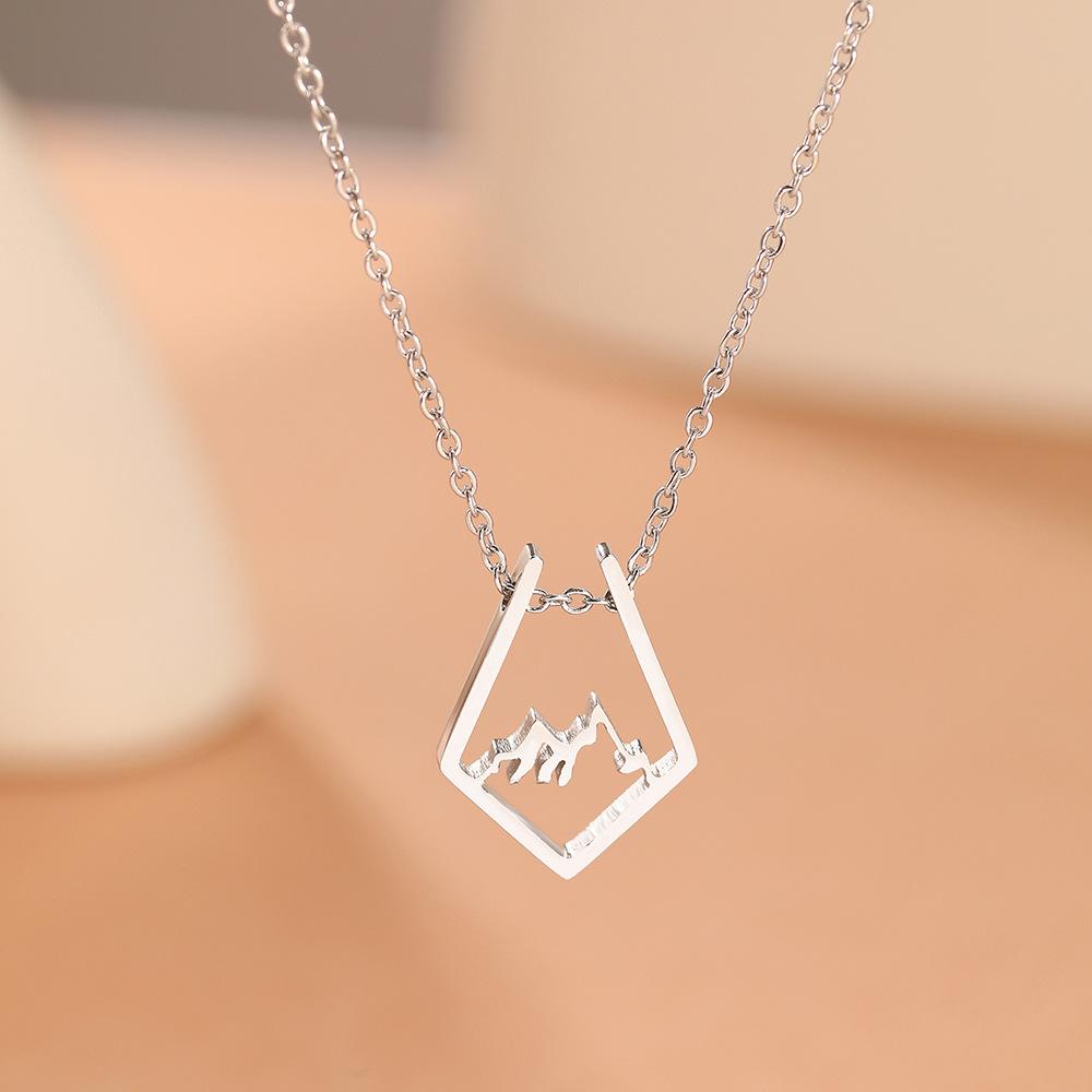 

Stainless Steel Necklaces Irregular Mountain Peak Pendant Chain Collar Charm Fashion Necklace For Women Jewelry Party Men Gifts
