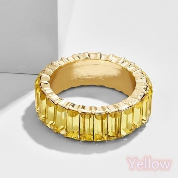 2020 Creative Square Rainbow Rhinestone Ring Women Knuckle Finger Rings Jewelry Gift MIT