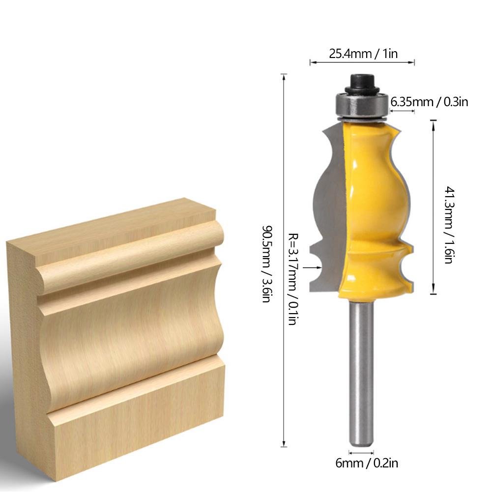 6mm Shank Handrail Cutter Woodworking Router Bits Engraving Machine Trimming Cutter