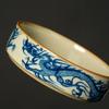 Blue and White Dragon Pattern Ceramic Pot Bearing Water Storage Kettle Mat Tea Mat Sand Teapot Base Tea Table Tray