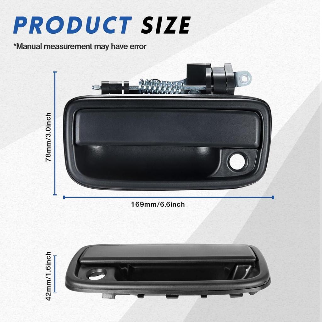 69220-35020 Exterior Front Driver Black Door Handle Replacement - Compatible with 1995-2004 Toyota Tacoma 1999 2000 2001 2002 2003 2004 1996 1997