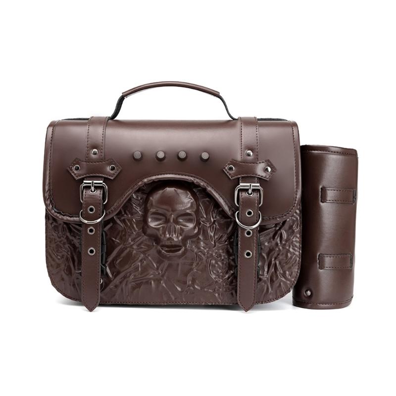 Motorcycle Tail Bag Seat Bag Saddlebags Luggage Bag Multifunctional PU Leather Motorbike Helmets Bag Storage Bag