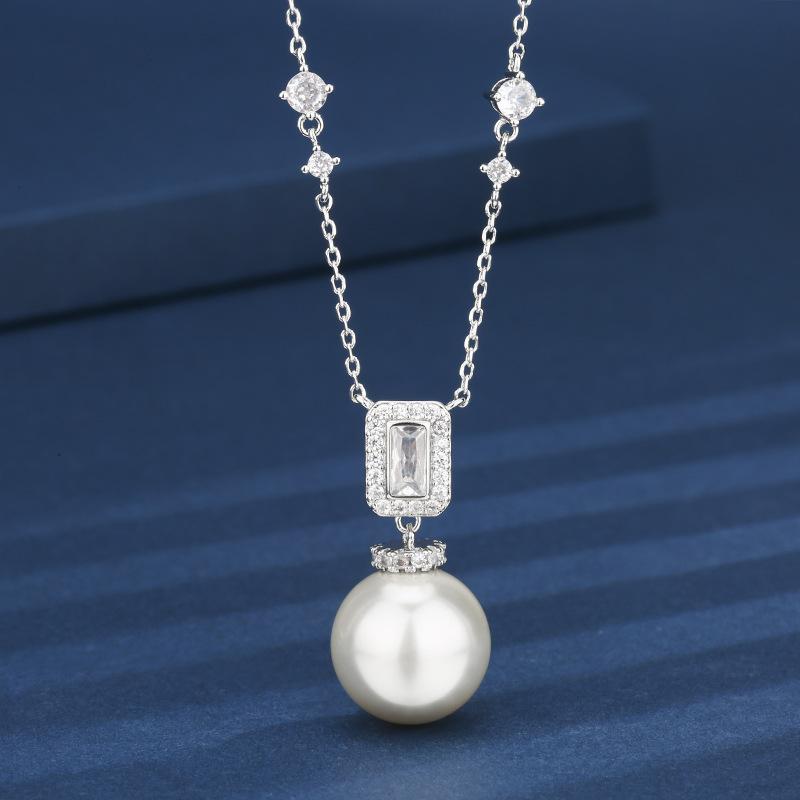 Осенне-зимние украшения Медное основание Позолота Инкрустация Белым жемчугом Кисточка Премиум костюм Женский 16-14 мм