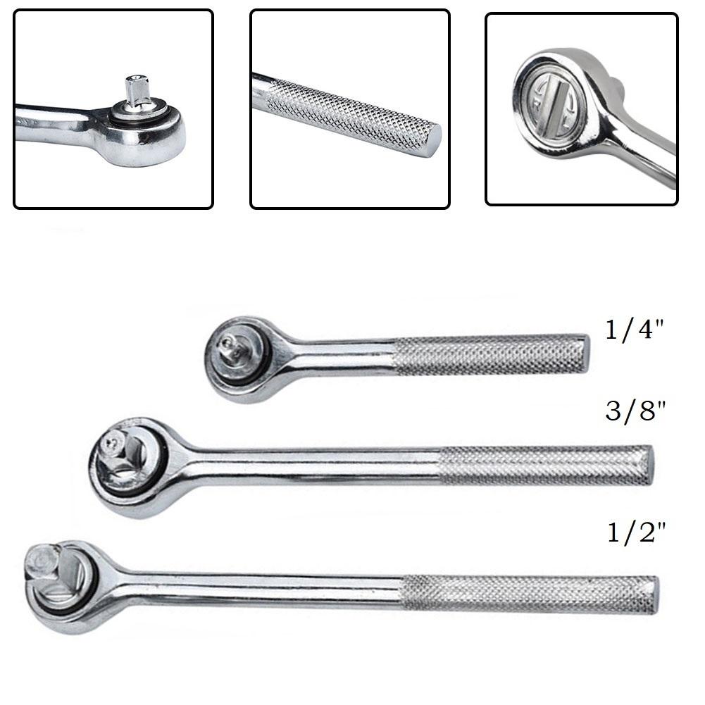 1/4 3/8 1/2 Torque Ratchet Wrench Quick Release Square Head Spanner Extendable Handle Wrench  Automotive Repair Tools