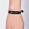 Cross Jesus Scripture Quote Bracelet Christian Bible Verse Stainless Steel Bracelets Silicone Wristband Men Women Jewelry Gift