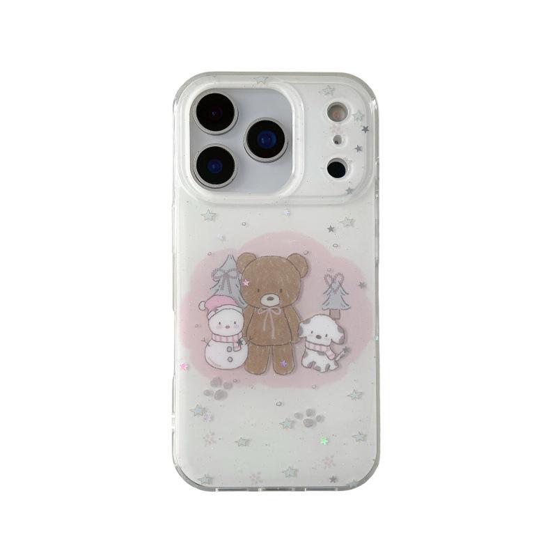 Korean Style Cute Bear Dog iPhone 16 Pro Max Case