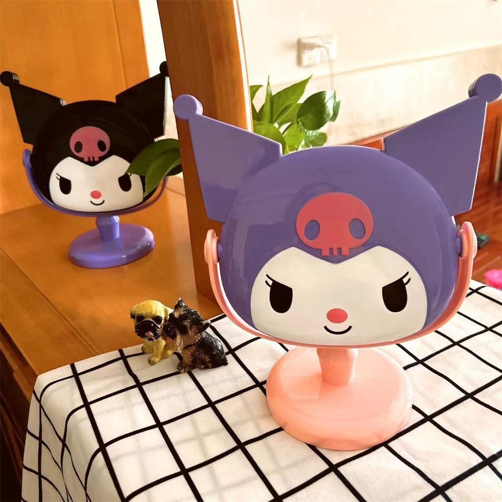 Kawaii cartoon character Kuromi girl makeup mirror desktop cute dressing mirror cute creative styling makeup mirror