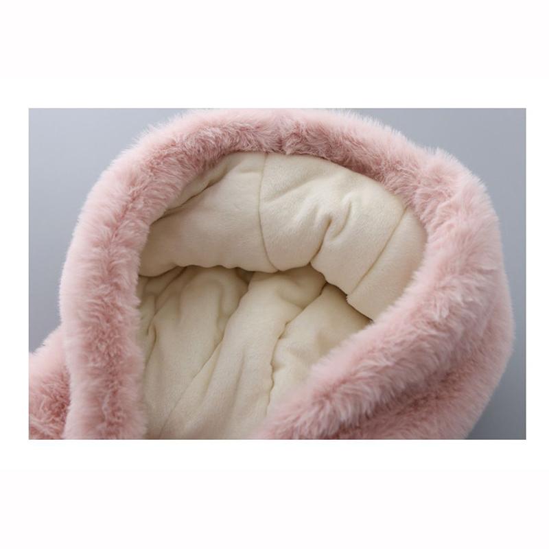 Winter Girls Coat Warm Mink Fur Padded Thickened Long Sleeve Hooded Coats Baby Kids Children Jacket Outerwear
