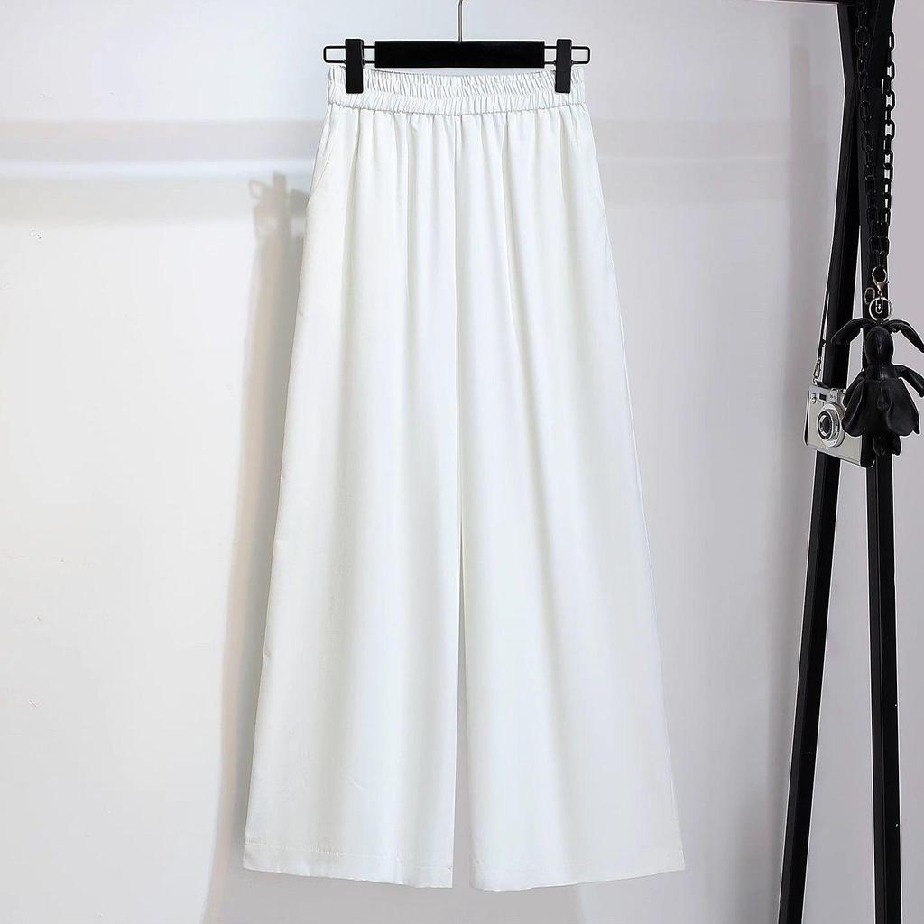 Elegant Korean Summer Two-Piece Set: Slimming Short Sleeve Shirt & High-Waisted Wide-Leg Pants for Women (2025 Fashion)