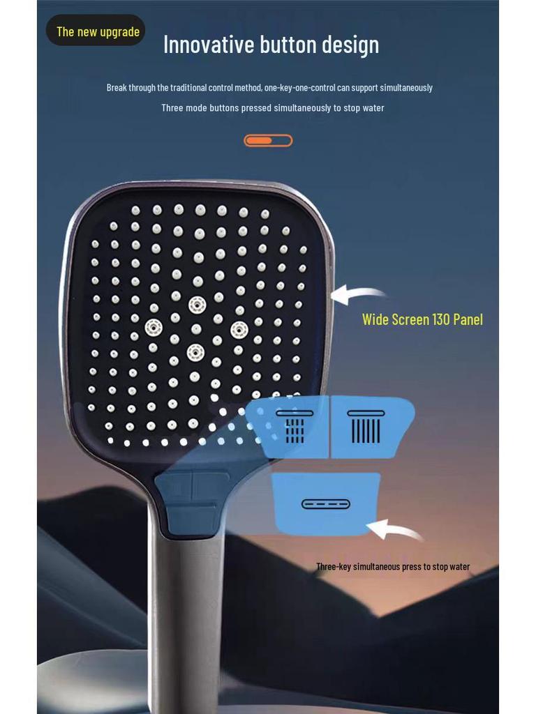 Handheld Water Heater Shower Head with Large Panel for Household Bathrooms