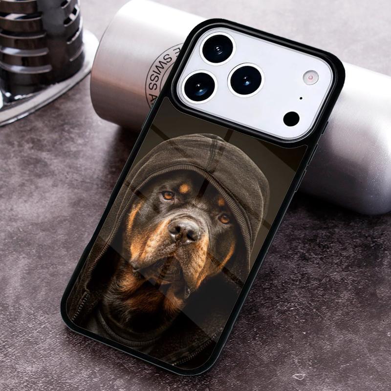 

Cute Rottweiler Dog Phone Case For iPhone 17 16 15 14 13 12 11 Pro Max Plus 17Air Soft Silicone Cover iPhone 15 Plus