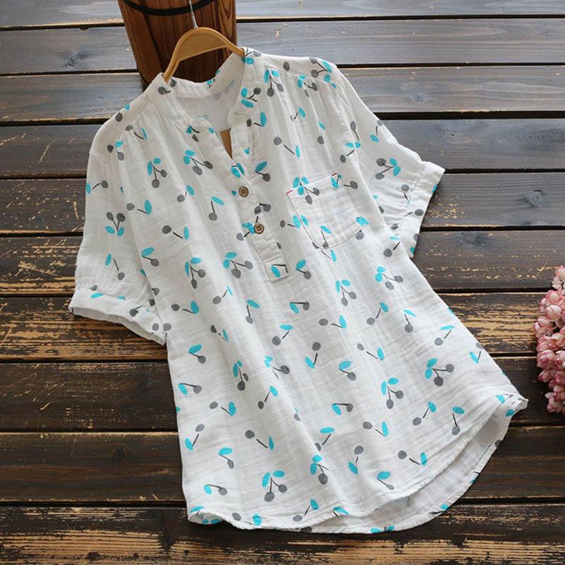 

Топы женские хлопковые летние футболки больших размеров с воротником-поло свободные напечатанные повседневные пуловеры футболки топы S белый