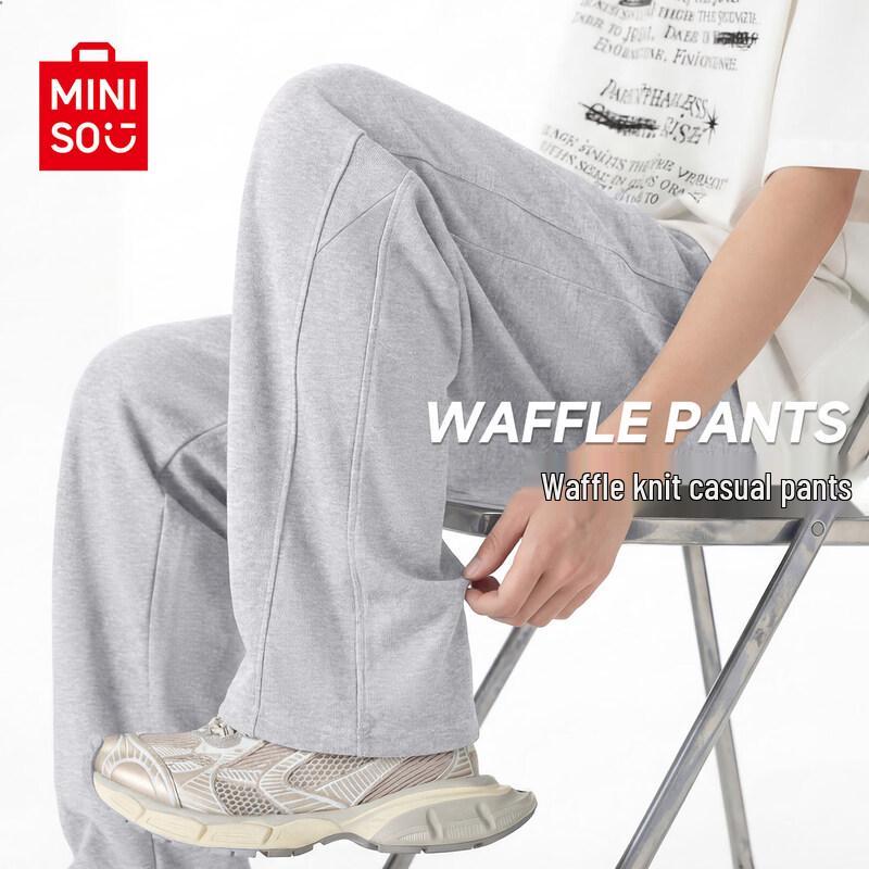 MINISO Men s Waffle Knit Easy-Care Casual Pants 2XL