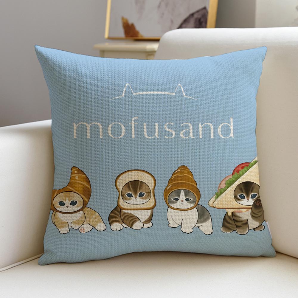Fluffy MmofusandS Cushion Cover Breathable and skinfriendly linen pillowcase square removable and washable cushion