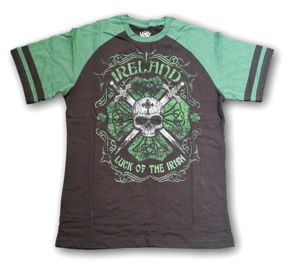 Lucky IRELAND  Luck Of The Irish Cross bone Tee Shirt St Patrick s Day New Unisex T-Shirt XXXL