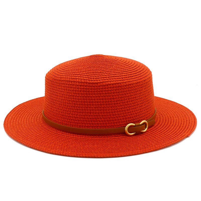 Summer Sun Hat Fashion Flat Top Straw Hat Sun Beach Hat Stall