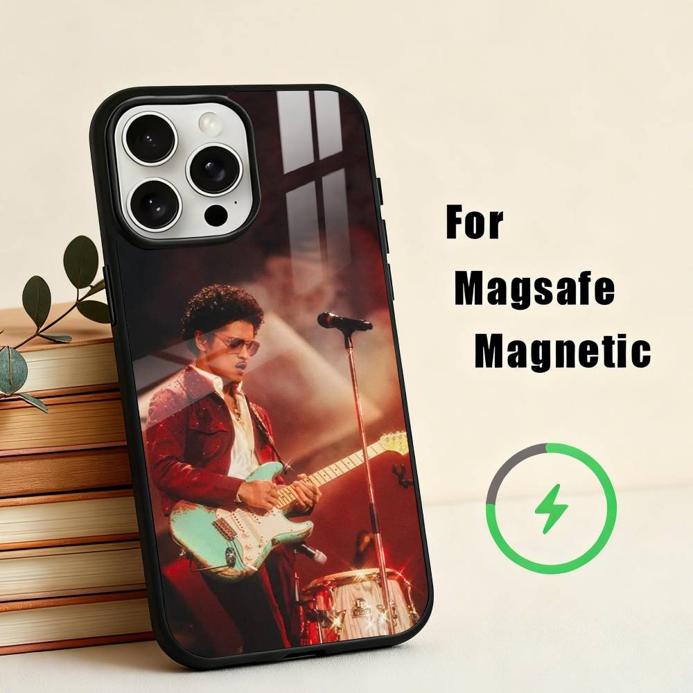 Talentierte Sänger B-Bruno M-Mars Handyhülle Für iPhone 17,16,15,14,13,12,Plus,Pro,Max für Magsafe Magnetisches Kabelloses Laden
